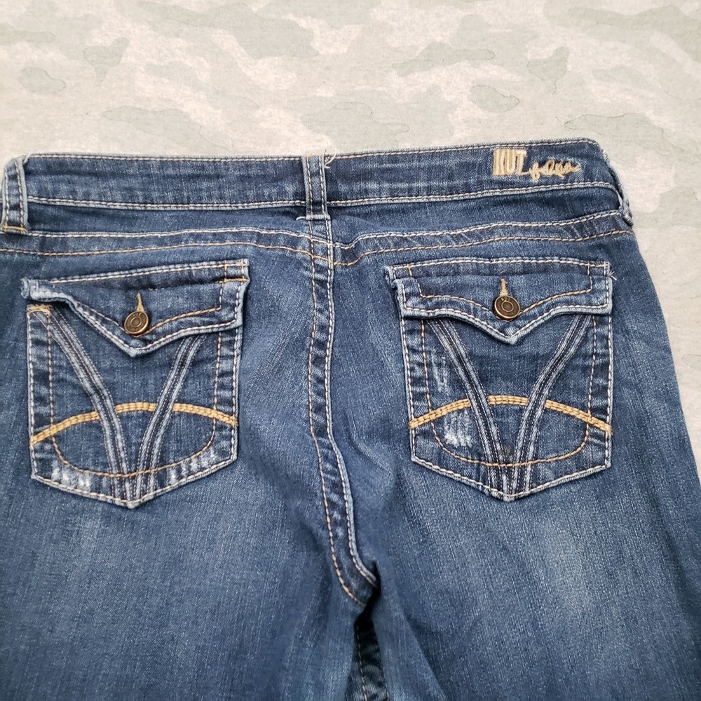 KUT From The Kloth Nathalie Crop Jeans Womens 12 Blue Pockets Denim Medium Wash
